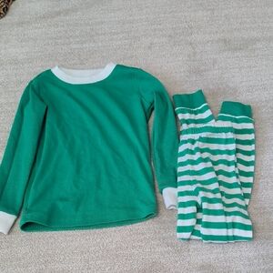 Green Striped Kids Pajamas